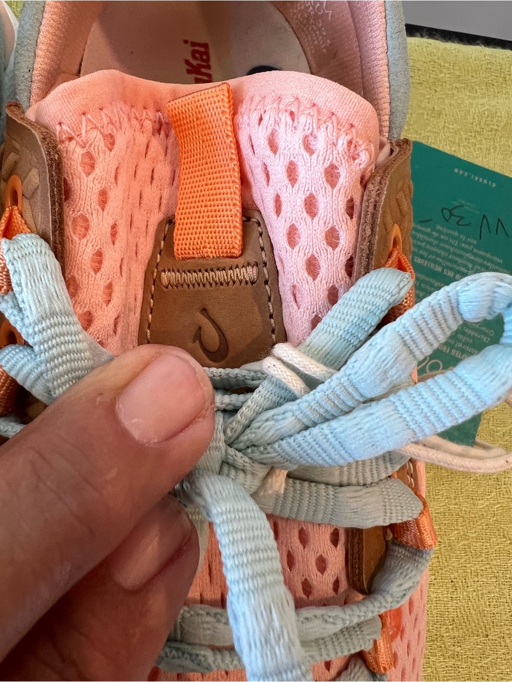 Olukai Light Coral & Mint Mesh Athletic Sneakers. Size 9.5 - Picture 7 of 12